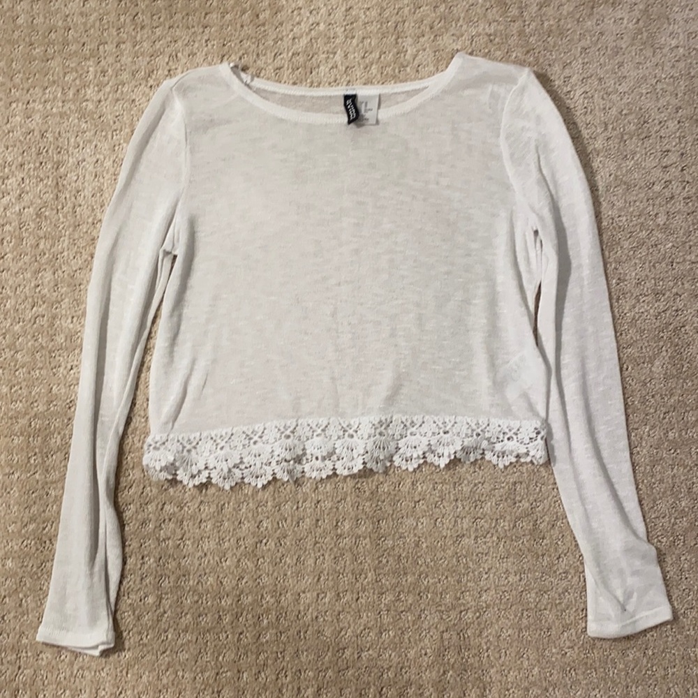 H&M cropped long sleeve sweater